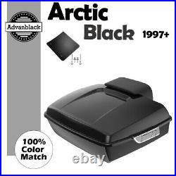 ARCTIC BLACK Advanblack Rushmore Chopped Tour Pack Pak Fits 97+ Harley/Softail