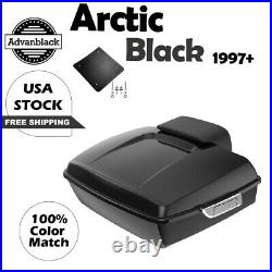 ARCTIC BLACK Advanblack Rushmore Chopped Tour Pack Pak Fits 97+ Harley/Softail
