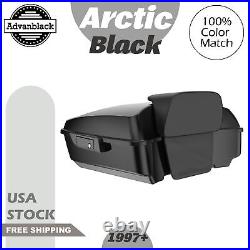 ARCTIC BLACK Fits 97+ Harley Touring/Softail Rushmore Chopped Tour Pack Pak Pad