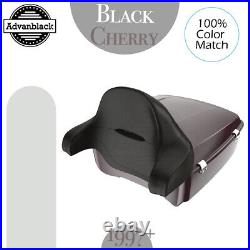 Advan Black Cherry King Tour Pack Pak Trunk Luggage For Harley Touring 97+