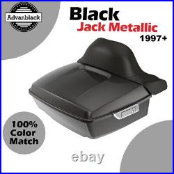 Advan Black Jack Metallic King Tour Pak Pack Trunk Luggage Fits 1997+ Harley