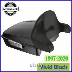 Advan Vivid Black Chopped Tour Pak Wrap-Around Backrest For 1997-2020 Harley