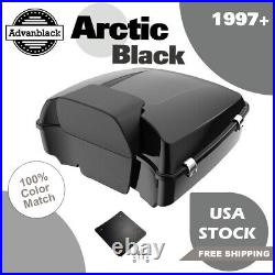 Advanblack ARCTIC BLACK Rushmore Chopped Tour Pack Pak Fits 97+ Harley/Softail