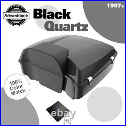 Advanblack BLACK QUARTZ Rushmore Chopped Tour Pack Pak Fits 97+ Harley/Softail