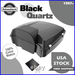 Advanblack BLACK QUARTZ Rushmore Chopped Tour Pack Pak Fits 97+ Harley/Softail