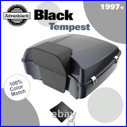Advanblack BLACK TEMPEST Rushmore Chopped Tour Pack Pak Fits 97+ Harley/Softail