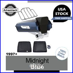 Advanblack Midnight Blue Razor Tour Pak Pack Luggage Fits Harley Touring 1997+