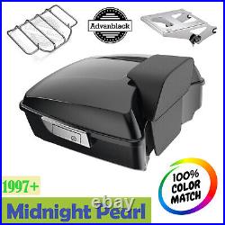 Advanblack Midnight Pearl Chopped Tour Pack Pak Trunk Luggage Fits Harley 1997+
