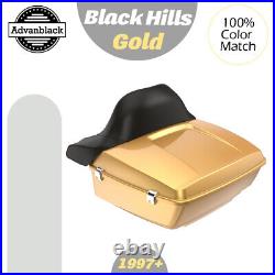 Advanblack Rushmore King Tour Pak Pack Fits 97+ Harley/Softail BLACK HILLS GOLD