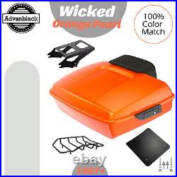 Advanblack Wicked Orange Pearl Chopped Tour Pak Pack Fits Harley Street Road