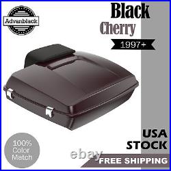 Advanblak BLACK CHERRY Rushmore Razor Tour Pak Pack Pad For 97+ Harley/Softail