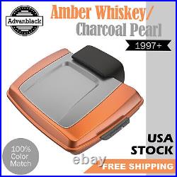 Amber Whiskey & Charcoal Pearl 2-Tone Razor Tour Pak Pack Fits Harley Touring