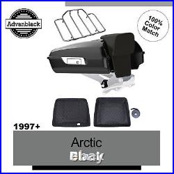 Arctic Black Razor Tour Pak Pack Fits 97+ Harley Street Road King Glide
