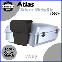 Atlas Silver Metallic Rushmore Chopped Tour Pack Pak For Harley Touring/Softail