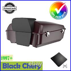 Black Cherry Chopped Tour Pack Pak Trunk Luggage Fits for Harley Road King 1997+