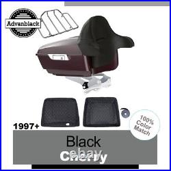 Black Cherry King Tour Pack Pak Wrap Around Backrest For Harley Touring 97+