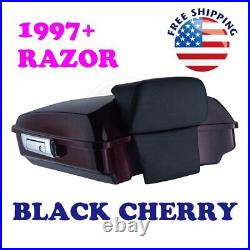 Black Cherry Razor Tour Pack Pak Luggage For 1997+ Harley Street Road FLHX