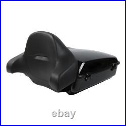 Black Chopped Pack Trunk Backrest Pad Fit For Harley Tour Pak Road Glide 2014-22