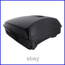 Black Chopped Pack Trunk Backrest Pad Fit For Harley Tour-Pak Road King 2014-22