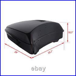 Black Chopped Pack Trunk Backrest Pad Fit For Harley Tour-Pak Road King 2014-22