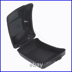 Black Chopped Pack Trunk Backrest Pad Rack Fit For Harley Tour Pak Touring 14-21