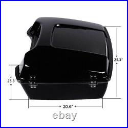Black Chopped Pack Trunk & Base Plate Fit For Harley Tour Pak Road King 97-13 12