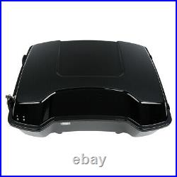 Black Chopped Pack Trunk & Base Plate Fit For Harley Tour Pak Road King 97-13 12