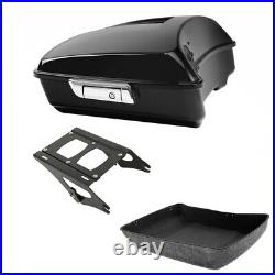Black Chopped Pack Trunk Mount Rack Fit For Harley Tour Pak Road King 2014-2022