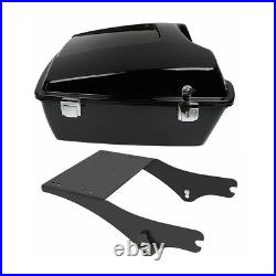 Black Chopped Pack Trunk &Mount Rack For Harley Tour Pak Touring 1997-2008 2007