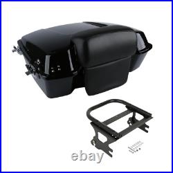 Black Chopped Pack Trunk Pad 2 Up Mount Fit For Harley Tour Pak Road Glide 97-08