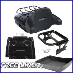 Black Chopped Pack Trunk Pad Mount Plate Fit For Harley Tour Pak Touring 97-08