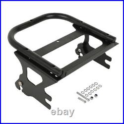 Black Chopped Pack Trunk Pad Mount Plate Fit For Harley Tour Pak Touring 97-08