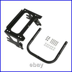 Black Chopped Pack Trunk Pad Mount Rack Fit For Harley Tour Pak Touring 97-08 06