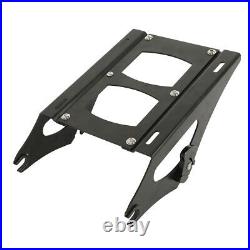 Black Chopped Trunk Backrest Mount Plate Fit For Harley Tour Pak Touring 2014-22