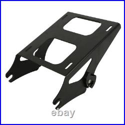 Black Chopped Trunk Backrest Mounting Rack Fit For Harley Tour Pak Touring 14-Up