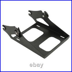 Black Chopped Trunk Backrest Mounting Rack Fit For Harley Tour Pak Touring 14-Up