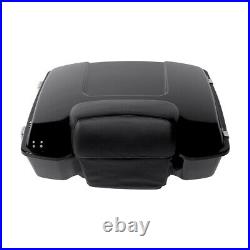 Black Chopped Trunk Backrest Pad Fit For Harley Touring Tour-Pak Pack 1997-2013
