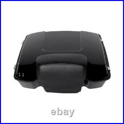Black Chopped Trunk Backrest Pad Fit For Harley Touring Tour-Pak Pack 1997-2013