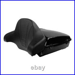 Black Chopped Trunk Backrest Pad Mount Fit For Harley Tour Pak Touring 2014-2022