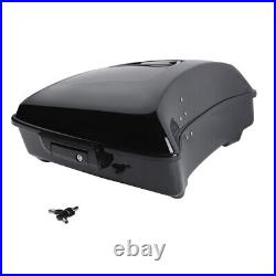 Black Chopped Trunk Backrest Pad Rack Fit For Harley Tour Pak Touring 2014-2023