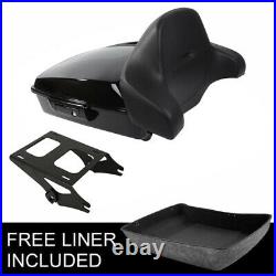 Black Chopped Trunk Backrest Pad Rack Fit For Harley Touring 2014-2022 Tour Pak