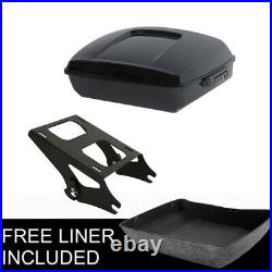 Black Chopped Trunk Mount Rack Fit For Harley Tour Pak Pack Road Glide 2014-2021