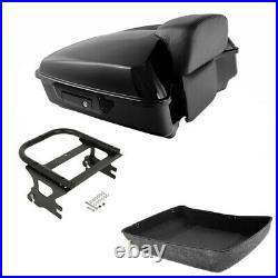 Black Chopped Trunk Pack Mount Fit For Harley Tour Pak Electra Glide FLHT 97-08