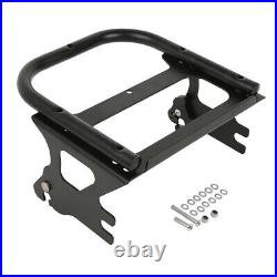 Black Chopped Trunk Pack Mount Rack Fit For Harley Tour Pak Touring FLHR 1997-08