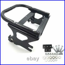 Black Detachable Two Up Tour Pak Mounting Luggage Rack For Harley Flht Flhx Pe