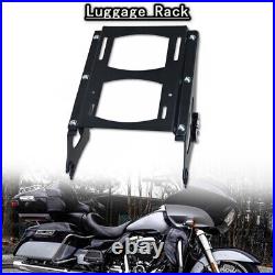Black Detachable Two Up Tour Pak Mounting Rack For Harley Touring Models Bs New