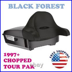 Black Forest Chopped Tour Pak Pack wrap-around backrest For Harley 97+ Road FLHX