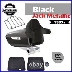 Black Jack Metallic King Tour Pak Pack For 1997+ Harley Touring FLHR FLHXS FLTRX