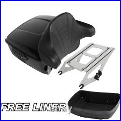 Black King Pack Trunk Pad Mount Rack Fit For Harley Tour Pak Touring 2014-2022