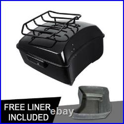 Black King Pack Trunk Top Rack For Harley Tour Pak Touring Road Glide 2014-2020